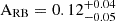 Mathematical equation: $ \rm A_{RB} = 0.12^{+0.04}_{-0.05} $