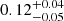 Mathematical equation: $ 0.12^{+0.04}_{-0.05} $