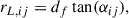 Mathematical equation: $$ \begin{aligned} r_{L, ij}&= d_f \tan (\alpha _{ij}), \end{aligned} $$