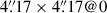 Mathematical equation: $ 4{{\overset{\prime\prime}{.}}}17\times4{{\overset{\prime\prime}{.}}}17@0 $
