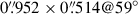 Mathematical equation: $ 0{{\overset{\prime\prime}{.}}}952\times0{{\overset{\prime\prime}{.}}}514@59^{\circ} $