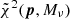 Mathematical equation: $ {\tilde{\chi}^2}(\boldsymbol{p}, M_\nu) $