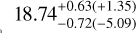Mathematical equation: $18.74_{ - 0.72\left( { - 5.09} \right)}^{ + 0.63\left( { + 1.35} \right)}$