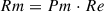 Mathematical equation: $$ \begin{aligned} Rm = Pm \cdot Re \end{aligned} $$