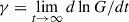 Mathematical equation: $ \gamma = \lim \limits_{t\to \infty } d \ln G/dt $