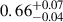 Mathematical equation: $ 0.66^{+0.07}_{-0.04} $