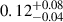 Mathematical equation: $ 0.12^{+0.08}_{-0.04} $