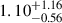 Mathematical equation: $ 1.10^{+1.16}_{-0.56} $
