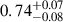 Mathematical equation: $ 0.74^{+0.07}_{-0.08} $