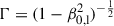 Mathematical equation: $ \Gamma = (1-\beta_{\mathrm{0, l}}^{2})^{-\frac{1}{2}} $