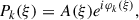 Mathematical equation: $$ \begin{aligned} P_k(\xi ) = A(\xi )e^{i\varphi _k(\xi )}, \end{aligned} $$