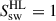 Mathematical equation: $ S_{\mathrm{sw}}^{\mathrm{HL}} = 1 $