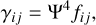 Mathematical equation: $\[\gamma_{i j}=\Psi^4 f_{i j},\]$