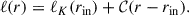 Mathematical equation: $$ \begin{aligned} \ell (r) = \ell _K(r_{\rm in})+\mathcal{C}(r-r_{\rm in}). \end{aligned} $$