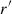 Mathematical equation: $ r^{\prime } $