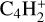 Mathematical equation: $\[\mathrm{C}_4 \mathrm{H}_2^{+}\]$