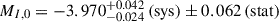 Mathematical equation: $ M_{I,0} = -3.970^{+0.042}_{-0.024}\,(\mathrm{sys}) \pm 0.062\,(\mathrm{stat}) $