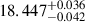 Mathematical equation: $ 18.447^{+0.036}_{-0.042} $