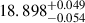 Mathematical equation: $ 18.898^{+0.049}_{-0.054} $