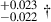Mathematical equation: $ ^{+0.023}_{-0.022}\ \dagger $