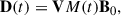 Mathematical equation: $$ \begin{aligned} \mathbf D (t) = \mathbf VM (t)\mathbf B_0 , \end{aligned} $$