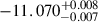 Mathematical equation: $ -11.070^{+0.008}_{-0.007} $