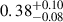 Mathematical equation: $ 0.38^{+0.10}_{-0.08} $