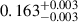 Mathematical equation: $ 0.163^{+0.003}_{-0.003} $