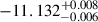 Mathematical equation: $ -11.132^{+0.008}_{-0.006} $
