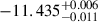 Mathematical equation: $ -11.435^{+0.006}_{-0.011} $