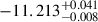 Mathematical equation: $ -11.213^{+0.041}_{-0.008} $