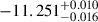 Mathematical equation: $ -11.251^{+0.010}_{-0.016} $