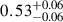 Mathematical equation: $ 0.53^{+0.06}_{-0.06} $