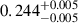 Mathematical equation: $ 0.244^{+0.005}_{-0.005} $