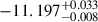 Mathematical equation: $ -11.197^{+0.033}_{-0.008} $