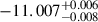 Mathematical equation: $ -11.007^{+0.006}_{-0.008} $