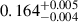 Mathematical equation: $ 0.164^{+0.005}_{-0.004} $