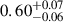 Mathematical equation: $ 0.60^{+0.07}_{-0.06} $