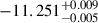Mathematical equation: $ -11.251^{+0.009}_{-0.005} $