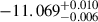 Mathematical equation: $ -11.069^{+0.010}_{-0.006} $