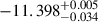 Mathematical equation: $ -11.398^{+0.005}_{-0.034} $