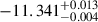 Mathematical equation: $ -11.341^{+0.013}_{-0.004} $
