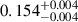 Mathematical equation: $ 0.154^{+0.004}_{-0.004} $