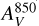 Mathematical equation: $A_V^{850}$