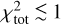 Mathematical equation: $\chi_{\rm {{tot}}}^2 \simless 1$