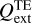 Mathematical equation: $Q_{\rm {ext}}^{\rm TE}$