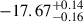 Mathematical equation: $ -17.67^{+0.14}_{-0.16} $