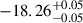 Mathematical equation: $ -18.26^{+0.05}_{-0.05} $