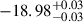 Mathematical equation: $ -18.98^{+0.03}_{-0.03} $