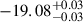 Mathematical equation: $ -19.08^{+0.03}_{-0.03} $